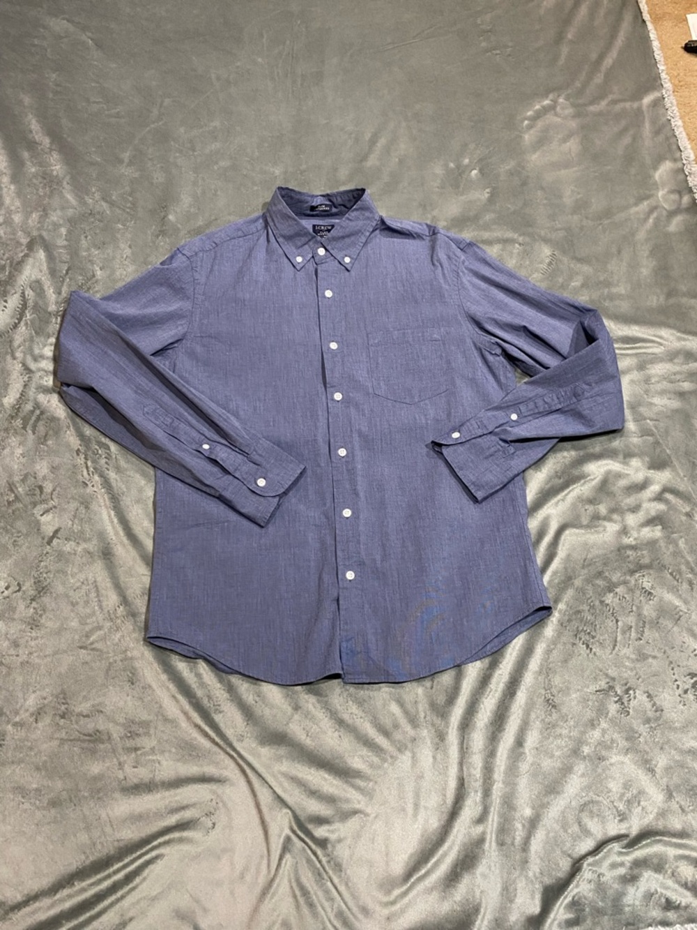 J. Crew Factory Men's Blue Button-Down Dress Shirt
